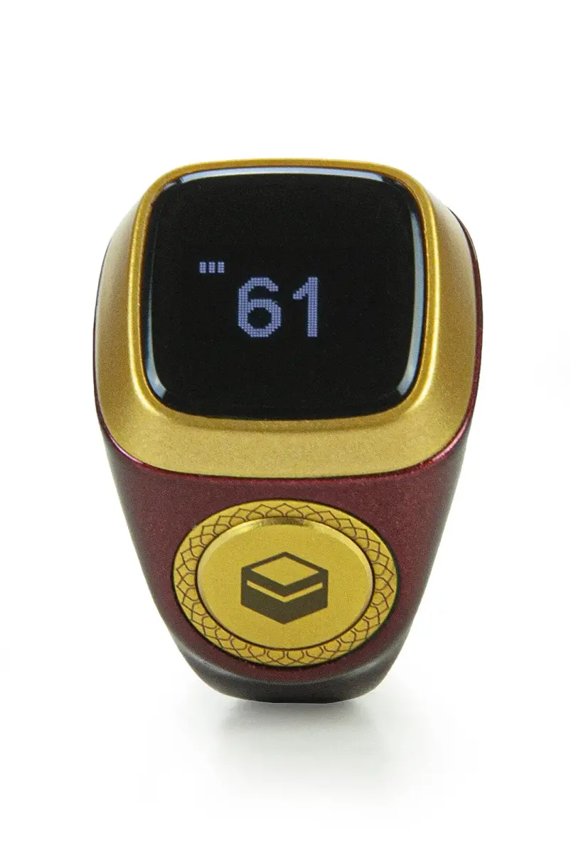 Azan Reading Digital Ring Rosary Zikirmatik - Claret Red - 6