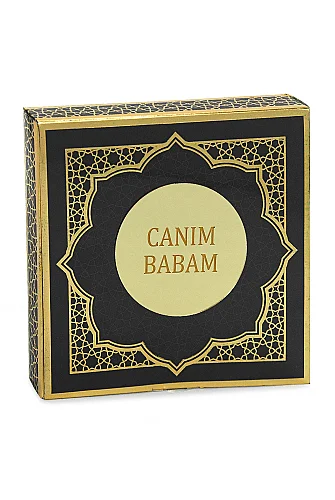 Babalar Gününe Özel - Canım Babam Yazılı Yasin Zikirmatik Esans Takke Hediyelik Set - Siyah - ihvanonline (1)