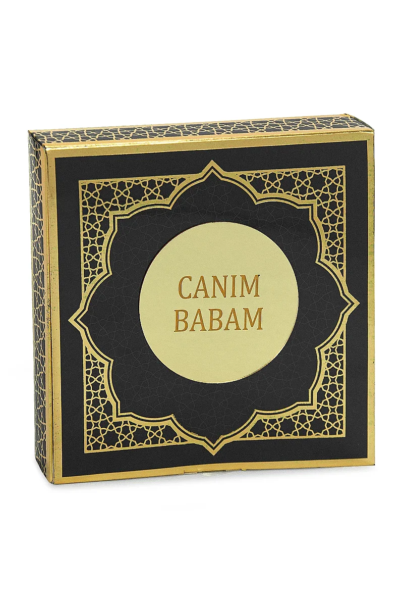 Babalar Gününe Özel - Canım Babam Yazılı Yasin Zikirmatik Esans Takke Hediyelik Set - Siyah - 2