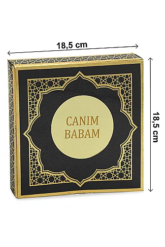 Babalar Gününe Özel - Canım Babam Yazılı Yasin Zikirmatik Esans Takke Hediyelik Set - Siyah - 3