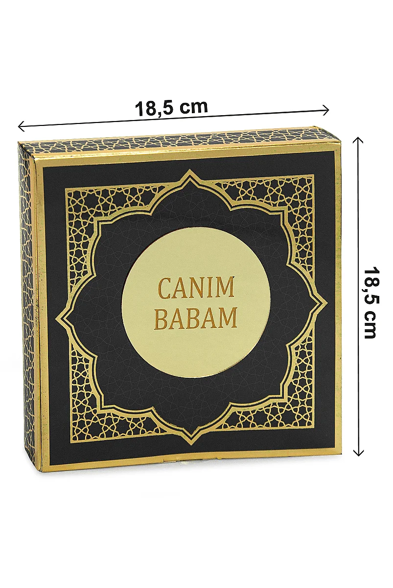 Babalar Gününe Özel - Canım Babam Yazılı Yasin Zikirmatik Esans Takke Hediyelik Set - Siyah - 3