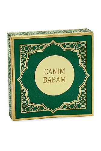 Babalar Gününe Özel - Canım Babam Yazılı Yasin Zikirmatik Esans Takke Hediyelik Set - Yeşil - 3