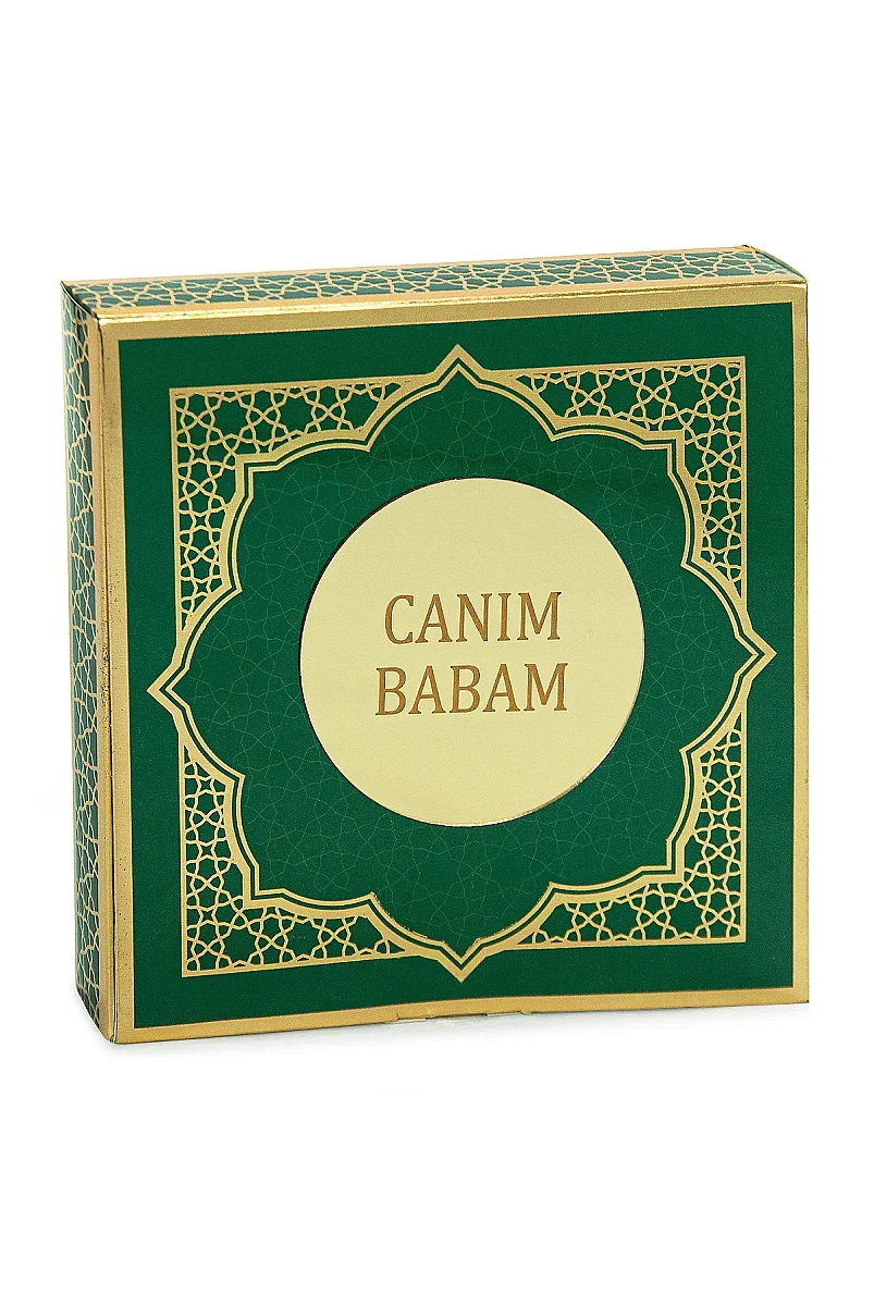 Babalar Gününe Özel - Canım Babam Yazılı Yasin Zikirmatik Esans Takke Hediyelik Set - Yeşil - 3