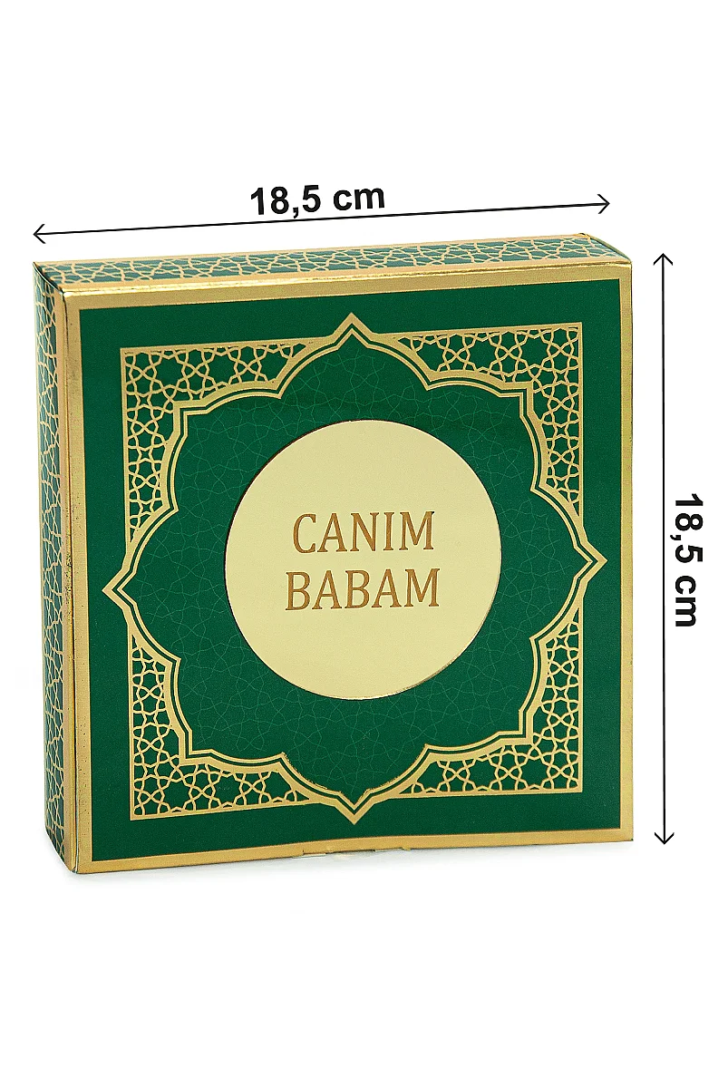Babalar Gününe Özel - Canım Babam Yazılı Yasin Zikirmatik Esans Takke Hediyelik Set - Yeşil - 4