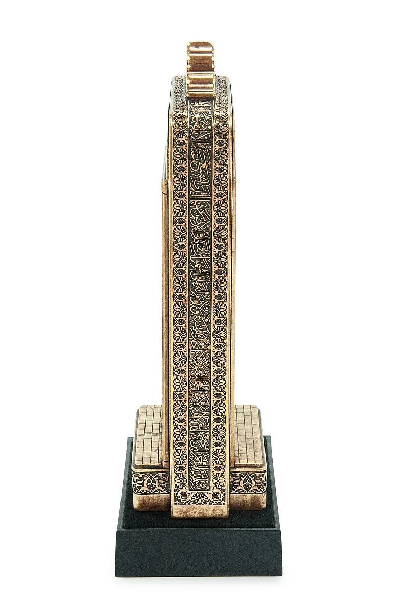 Babeyn Boytu - Beytullah ve Mescid-i Nebevi Açılır Kapılı Biblo - Orta Boy, Antik Sarı - 10