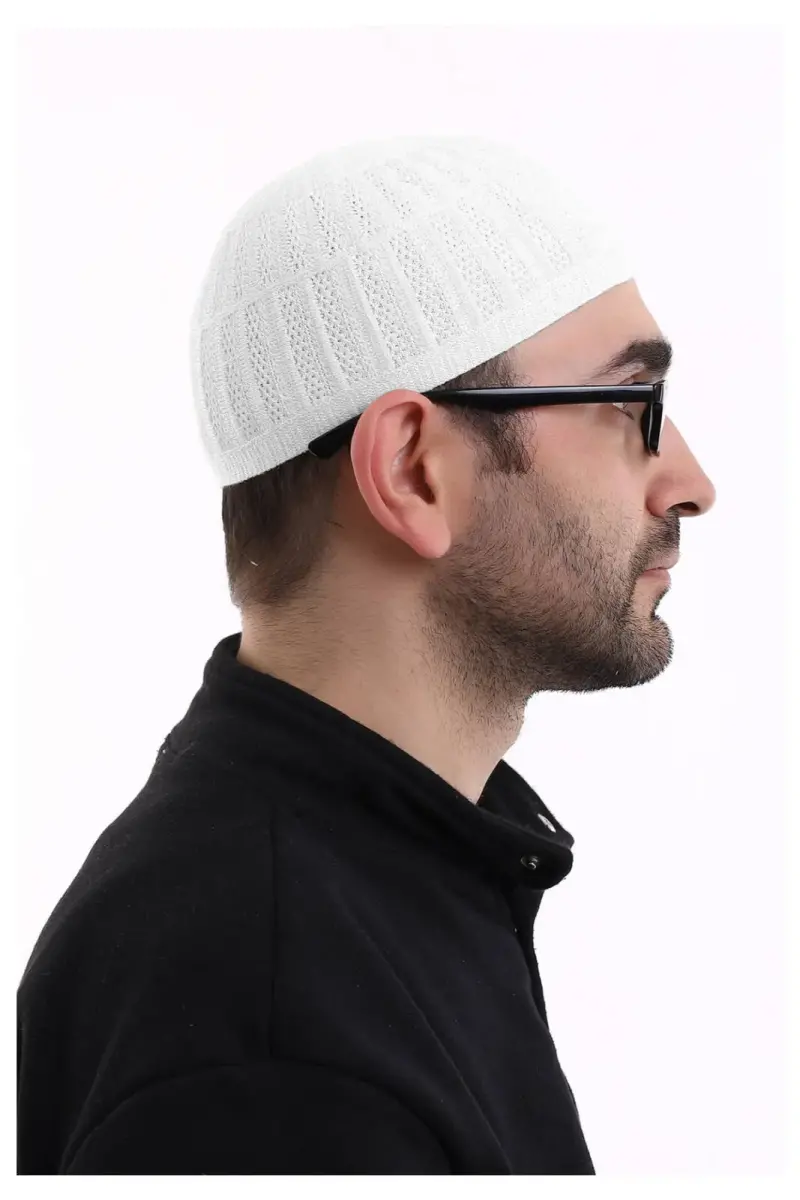 Bambu Namaz Takkesi - Beyaz - 4