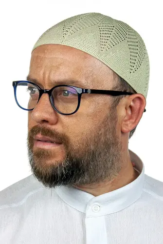 Berra Çelik Örme Dantel Namaz Takkesi F.Yeşili 1 Adet 