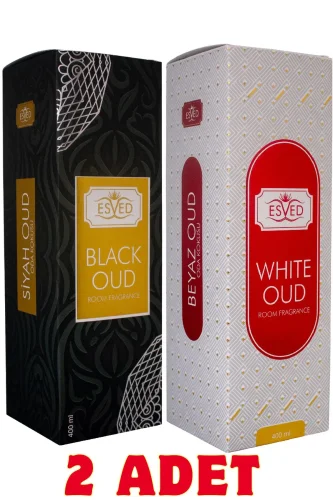Beyaz Oud & White Oud ve Siyah Oud & Black Oud Oda ve Kumaş Spreyi Seccade Spreyi Oda Kokusu Koku 400 Ml. - 1
