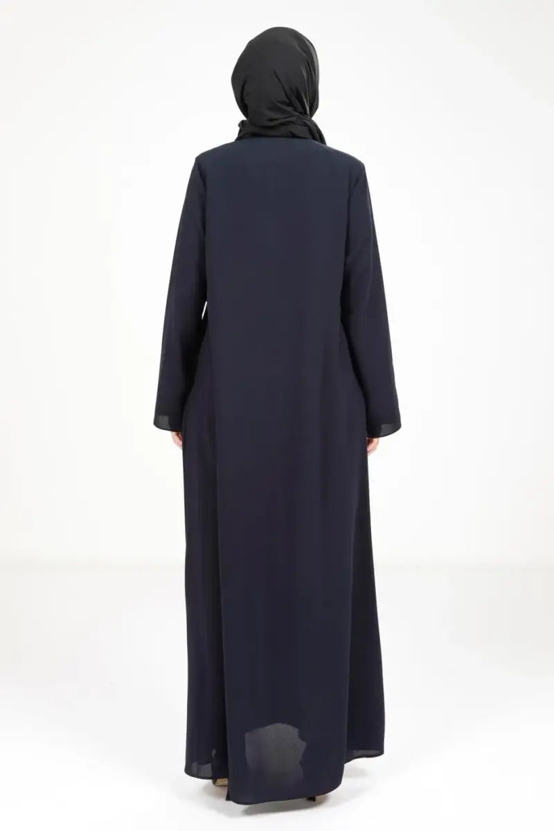 BEYZA 3487-25 LACİVERT YAPRAK DETAYLI FERACE - 4