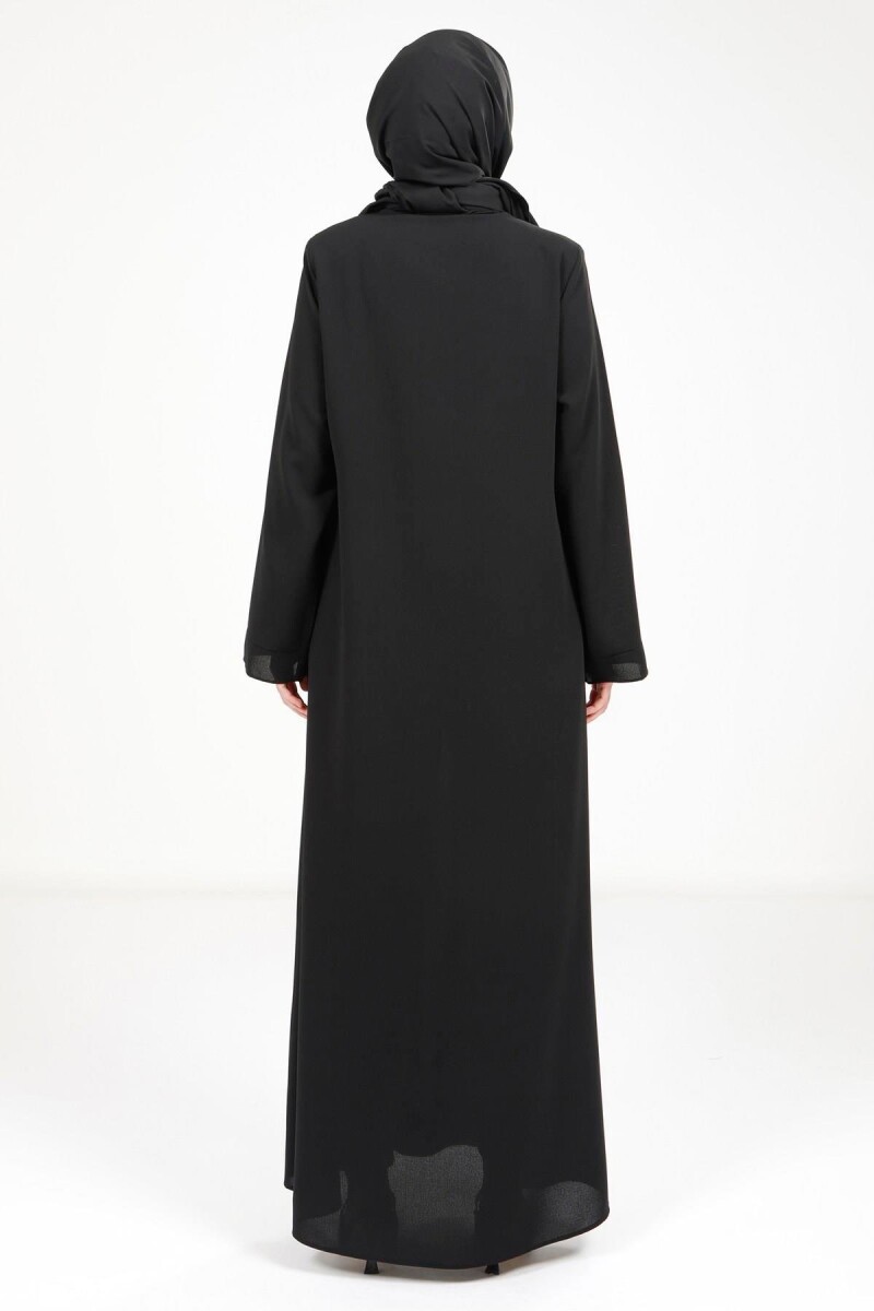 BEYZA 3487-25 SİYAH YAPRAK DETAYLI FERACE - 4