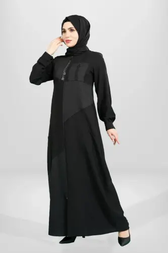 BEYZA 3901-25 SİYAH FERMUARLI ASİMETRİK DETALI - 1