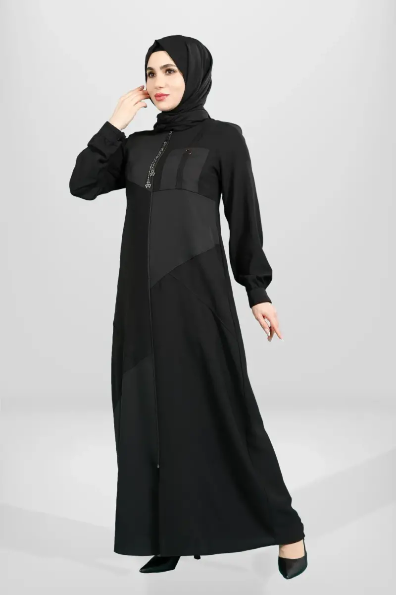 BEYZA 3901-25 SİYAH FERMUARLI ASİMETRİK DETALI - 1