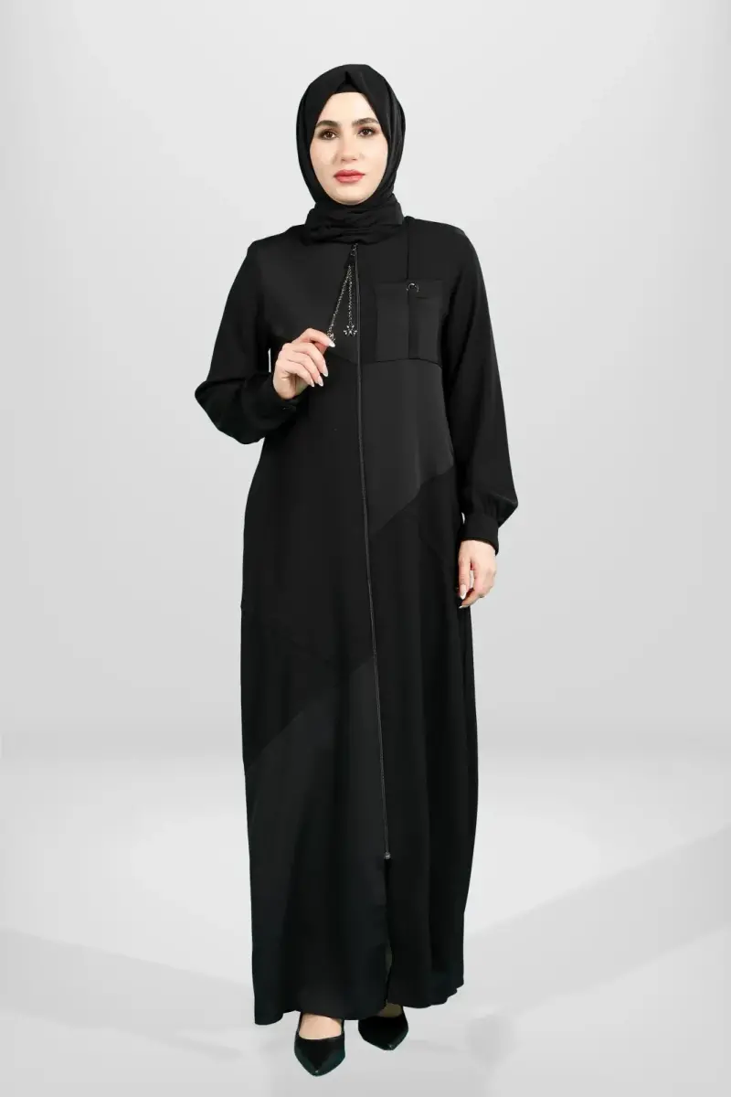 BEYZA 3901-25 SİYAH FERMUARLI ASİMETRİK DETALI - 2