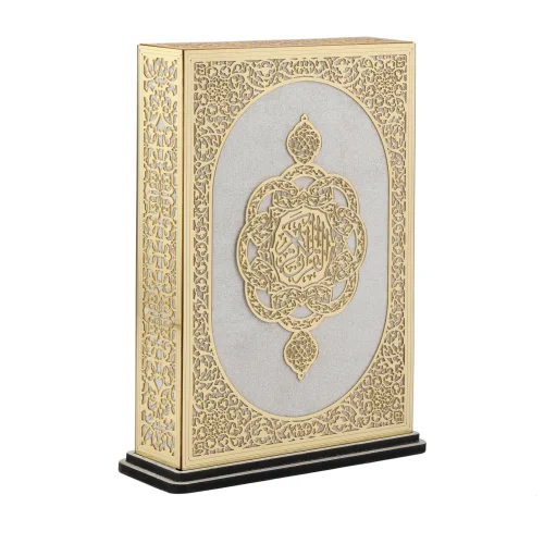 Bilgisayar Hatlı Pleksili Sevilla Dikey Kutulu Orta Boy Kuranı Kerim Gold Krem - ihvanonline (1)