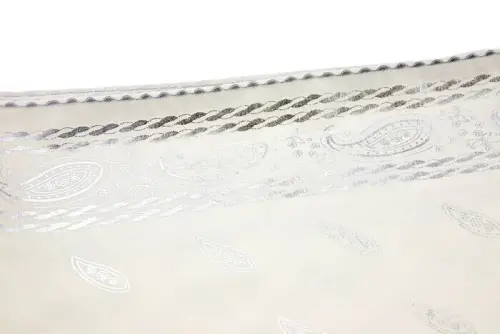 Biricik Anneme Özel Silindir Kutulu Set - İnci Tesbihli - Varaklı Kesik Elyaf Mevlid Örtülü - Krem Renk - 6