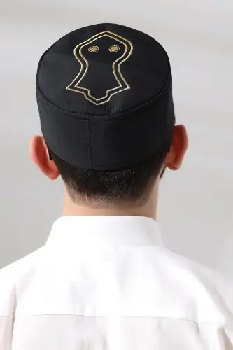 Black Quilted Horseshoe Sheriff Embroidered Pattern Prayer Skull - ihvanonline (1)