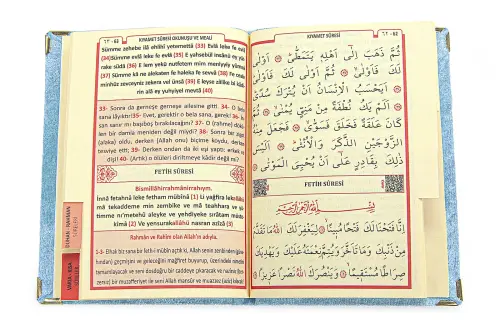 Blue Mevlüt Gift Velvet Covered Yasin Book Prayer Beads Dowry Prayer Rug Set - 5