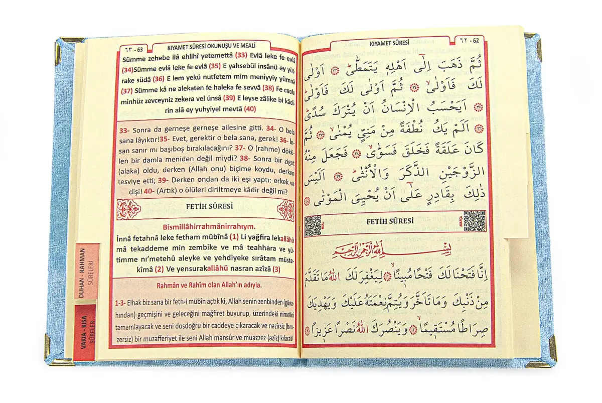 Blue Mevlüt Gift Velvet Covered Yasin Book Prayer Beads Dowry Prayer Rug Set - 5