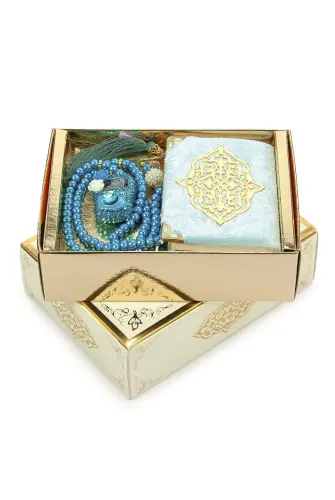 Blue Stone Chanting - Pocket Size Arabic Yasin-i Şerif - Hajj Umrah Gift Set with Pearl Prayer Beads - 3