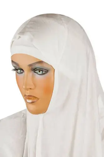 Boneli Hazır Başörtü Takımı Krem -1154 - İhvan (1)