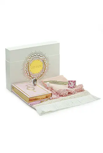 Boxed Dowry Quran Set for My Dear Mother Religious Gift Prayer Rug Set - 1