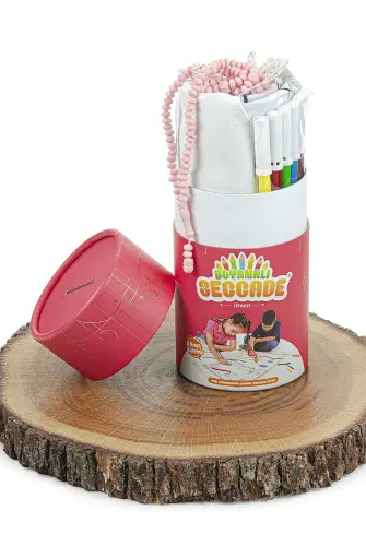 Boyamalı Yıkanabilir Eğitici Dini Oyuncak Çocuk Seccade Seti Kırmızı - 7