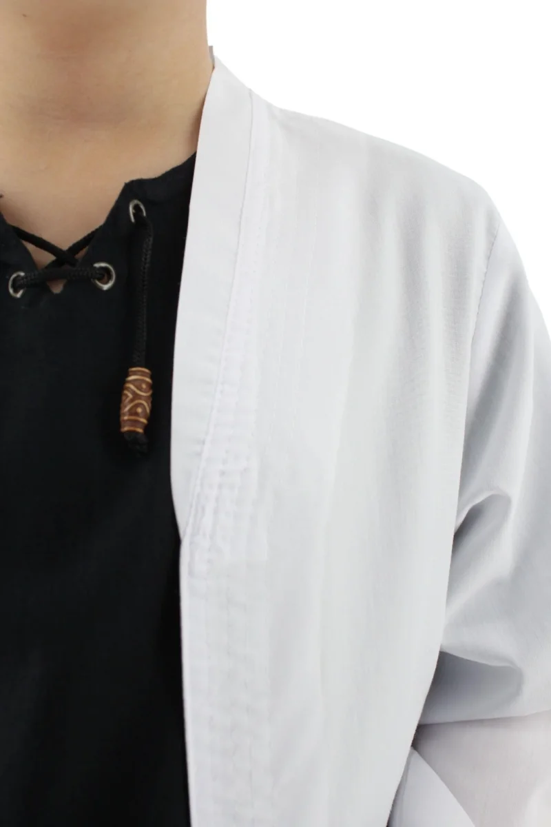 Buhara Yaka Namaz Elbisesi Erkek Çocuk Cübbe Beyaz (SFA) - 10