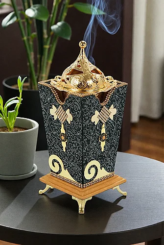 Buhurdanlık Kadife Taşlı Tütsüdanlık - 1