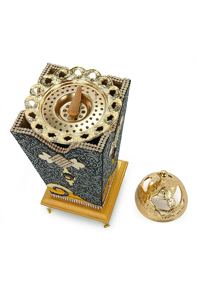 Buhurdanlık Kadife Taşlı Tütsüdanlık - 4