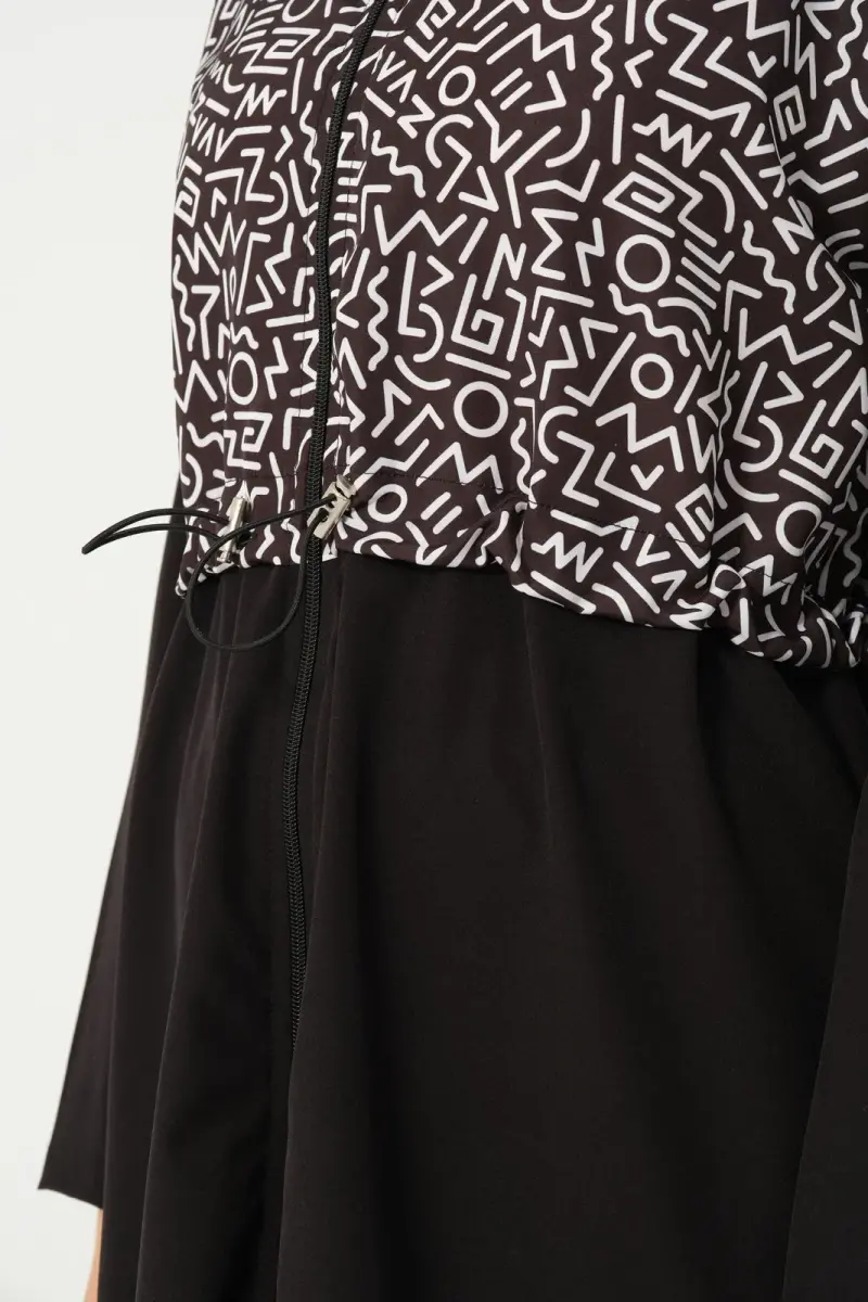 Büyük Beden Crop Detaylı Sporcu Tam Kapalı Tesettür Mayo 3015-25 Siyah - 7