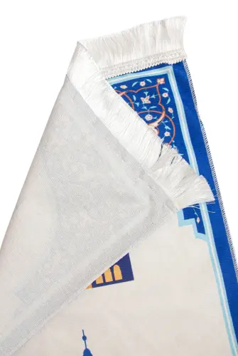 Cami Desenli İsimli Çocuk Seccadesi - İsme Özel Nakışlı - Mavi - ihvanonline (1)