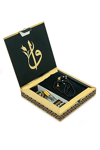 Anneler Gününe Özel - İnci Tesbih Zikirmatik Esans Şal Hediyelik Set - Siyah - 7