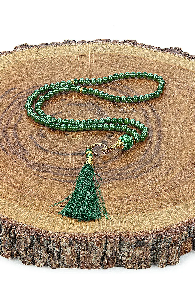 Anneler Gününe Özel - İnci Tesbih Zikirmatik Esans Şal Hediyelik Set - Yeşil - 9