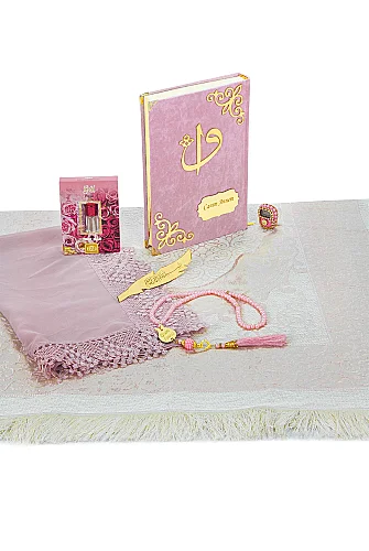 Canım Anneme - Sandıklı Kadife Yasin Seti - Seccadeli, Tesbihli, Zikirmatikli,Esanslı - Anneler Günü Hediyesi - Pembe - İhvan (1)