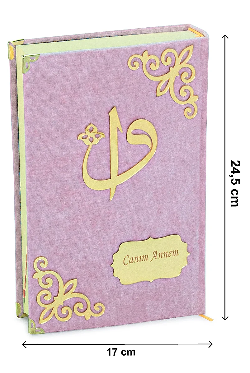 Canım Anneme - Sandıklı Kadife Yasin Seti - Seccadeli, Tesbihli, Zikirmatikli,Esanslı - Anneler Günü Hediyesi - Pembe - 5