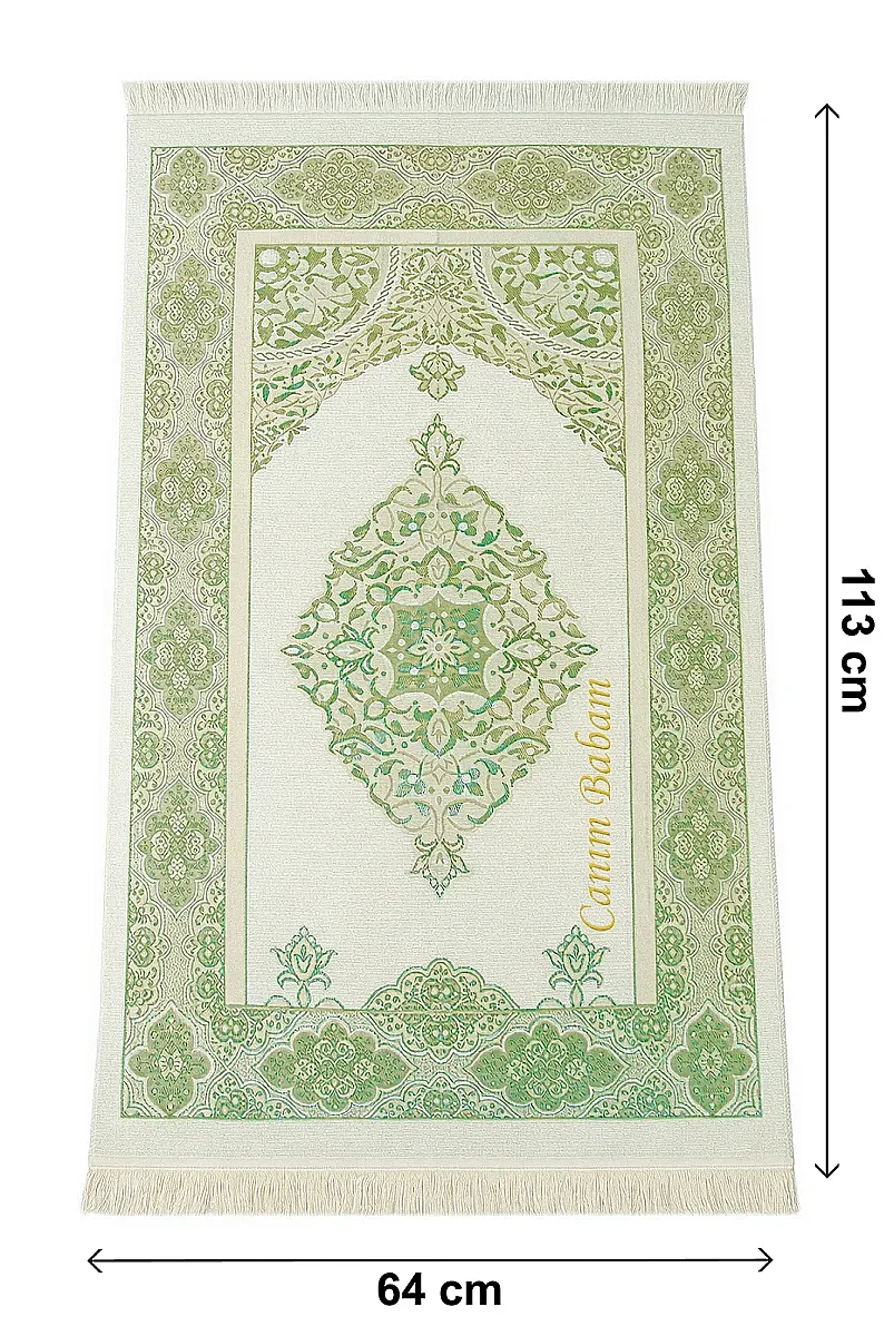 Canım Babam - Babalar Günü Hediyesi - Hediyelik Kişiye Özel İsimli Seccade Seti - Yasin Kitabı, Tesbih, Zikirmatik, Esans - Yeşil - 3