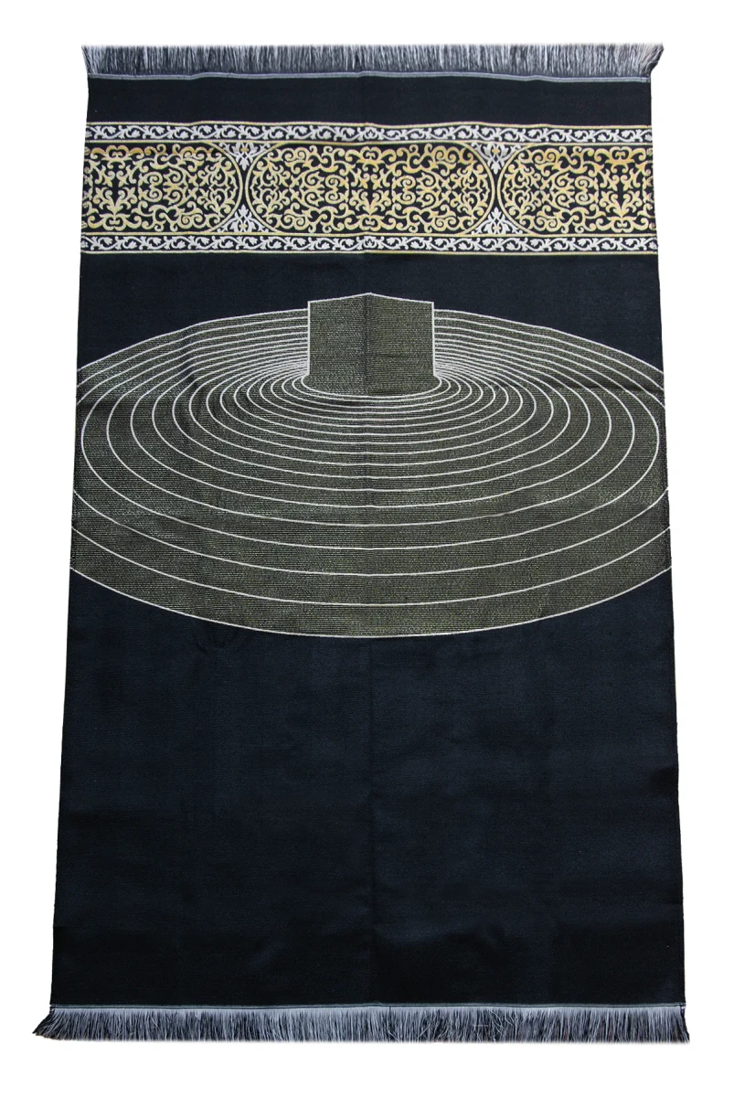 Çantalı Kabe Tavaf Halkaları Motifli Seccade – Goblen Kumaş, Taşınabilir Askılı Model - 4
