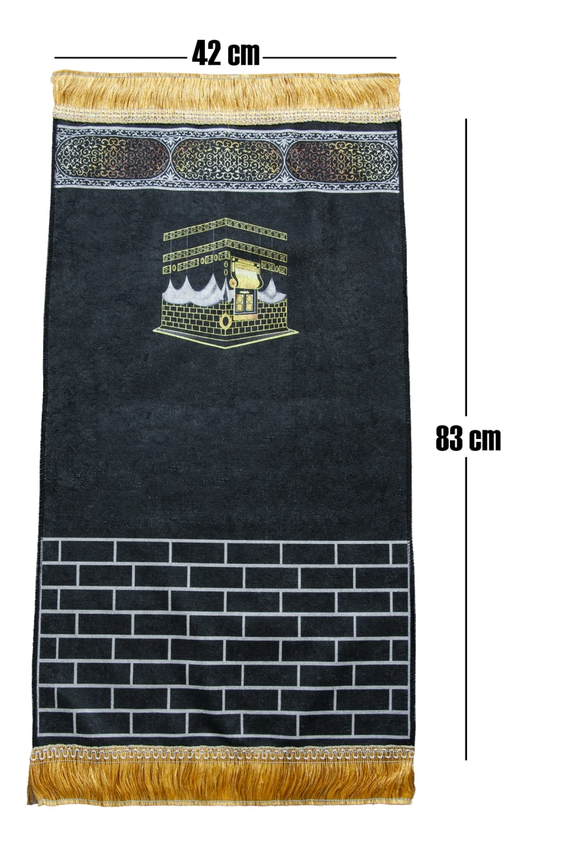 Çantalı Kabeli Çocuk Seccadesi Siyah - 5