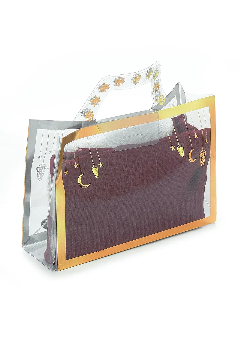 Çantalı Şal Seti – Takke, Tesbih ve Taşlı Zikirmatikli Hediye Seti - Mevlüt Hediyesi - Kırmızı - 4