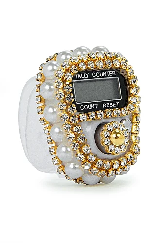 Çantalı Şal Seti – Takke, Tesbih ve Taşlı Zikirmatikli Hediye Seti - Mevlüt Hediyesi - Krem - 7