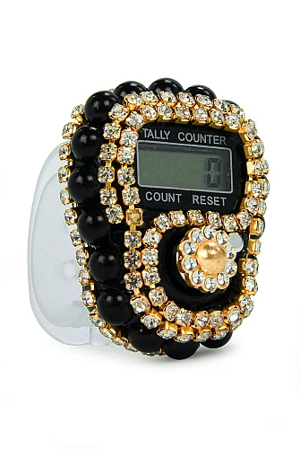 Çantalı Şal Seti – Takke, Tesbih ve Taşlı Zikirmatikli Hediye Seti - Mevlüt Hediyesi - Siyah - 8