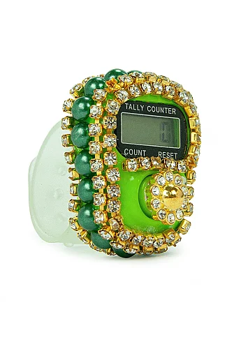 Çantalı Şal Seti – Takke, Tesbih ve Taşlı Zikirmatikli Hediye Seti - Mevlüt Hediyesi - Yeşil - 8