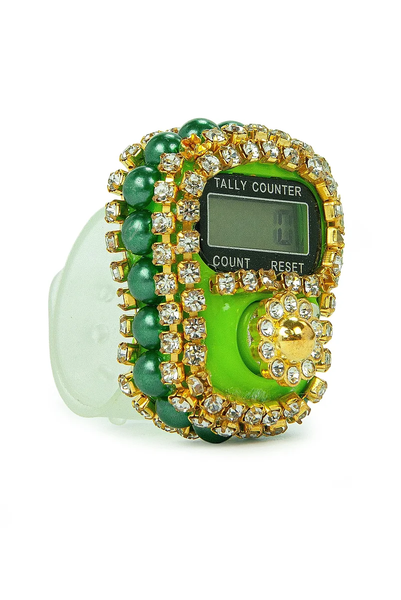 Çantalı Şal Seti – Takke, Tesbih ve Taşlı Zikirmatikli Hediye Seti - Mevlüt Hediyesi - Yeşil - 8