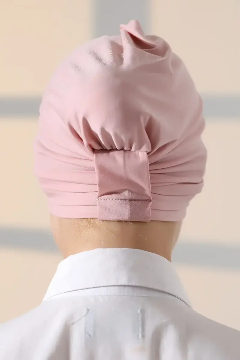 Çapraz 3 Bantlı Çift Taraflı Kadın Tesettür Bone Pembe - 4