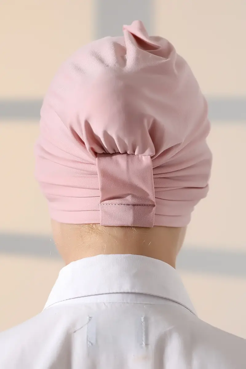 Çapraz 3 Bantlı Çift Taraflı Tesettür Bone Pembe - 2