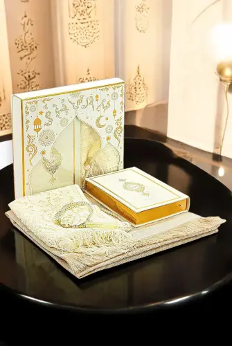 Çeyizlik Gelin Bohça Seccade Seti Hediyelik Şal Termo Deri Kuranı Kerim 