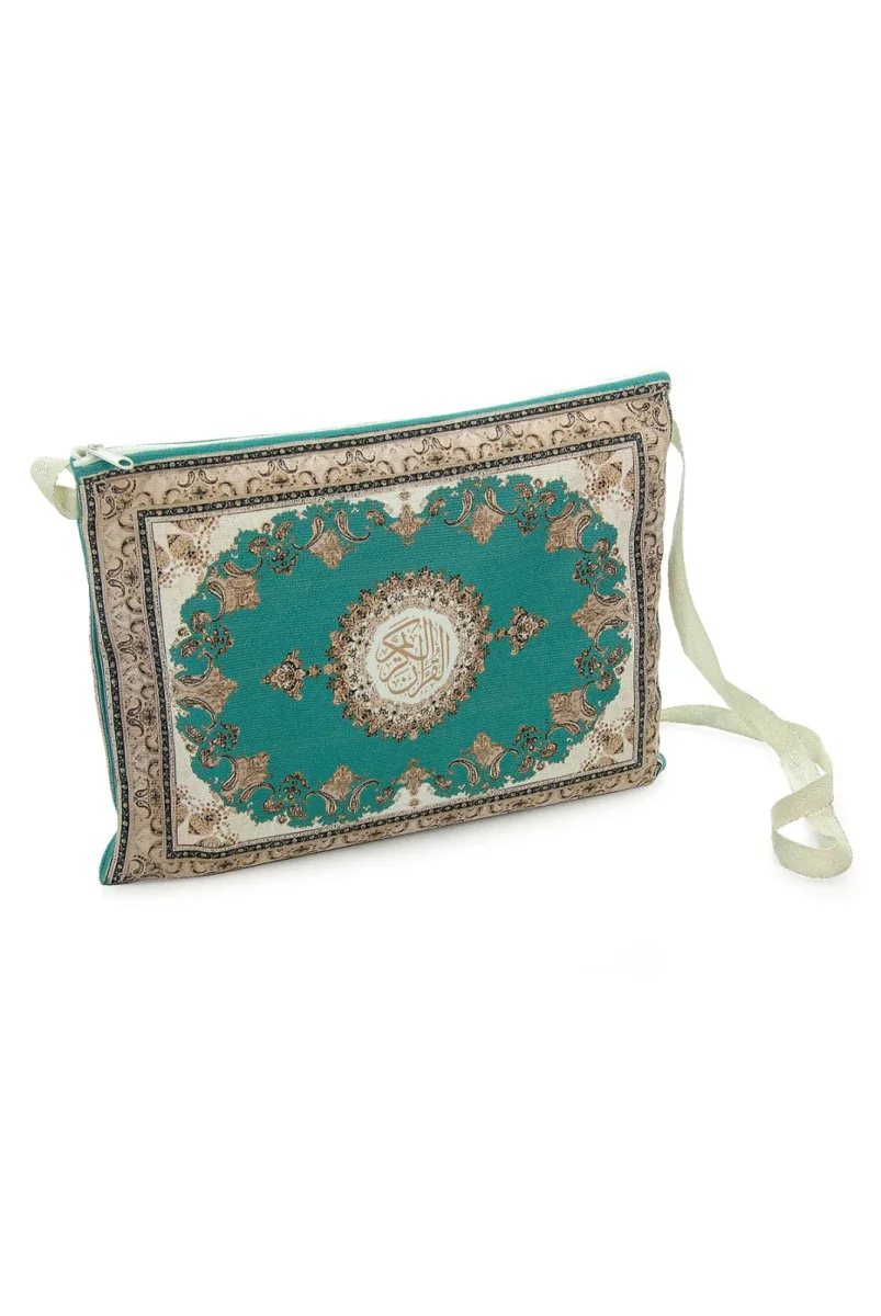 Çeyizlik Kadife Orta Boy Kuran Çantası – Fermuarlı Askılı - 3