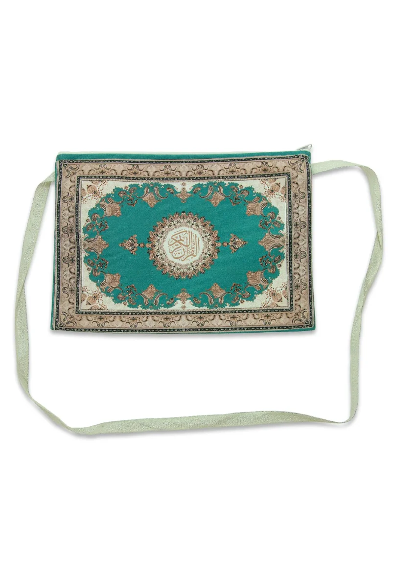 Çeyizlik Kadife Orta Boy Kuran Çantası – Fermuarlı Askılı - 4