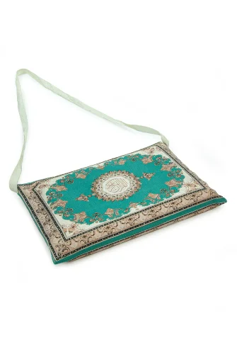 Çeyizlik Kadife Orta Boy Kuran Çantası – Fermuarlı Askılı - 9