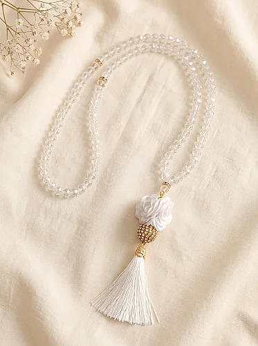 Çeyizlik Kişiye Özel 5 Parça Gelin Bohçası Seti İğne Oyalı Örtü Seccade Hediyelik Set Beyaz - 5